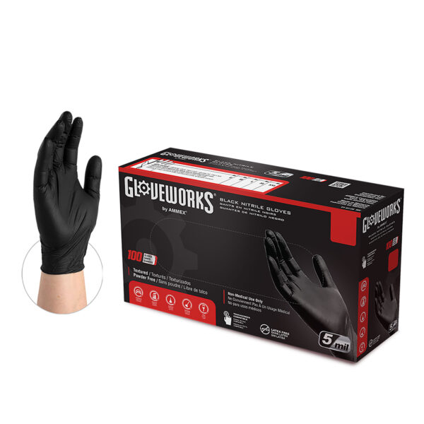 NITRILE DISPOSABLE GLOVES (black)